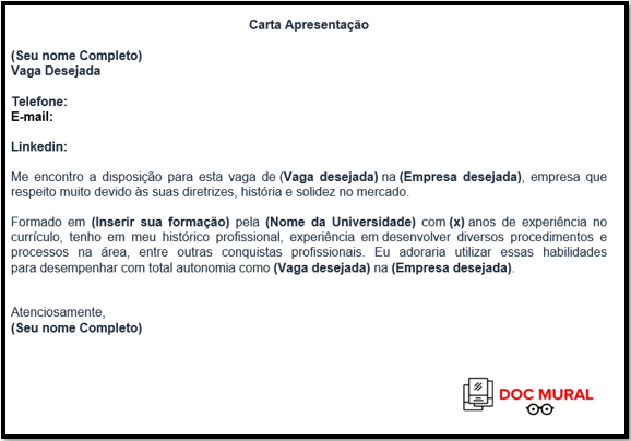 Modelo De Carta De Emprego Formato Word 0297